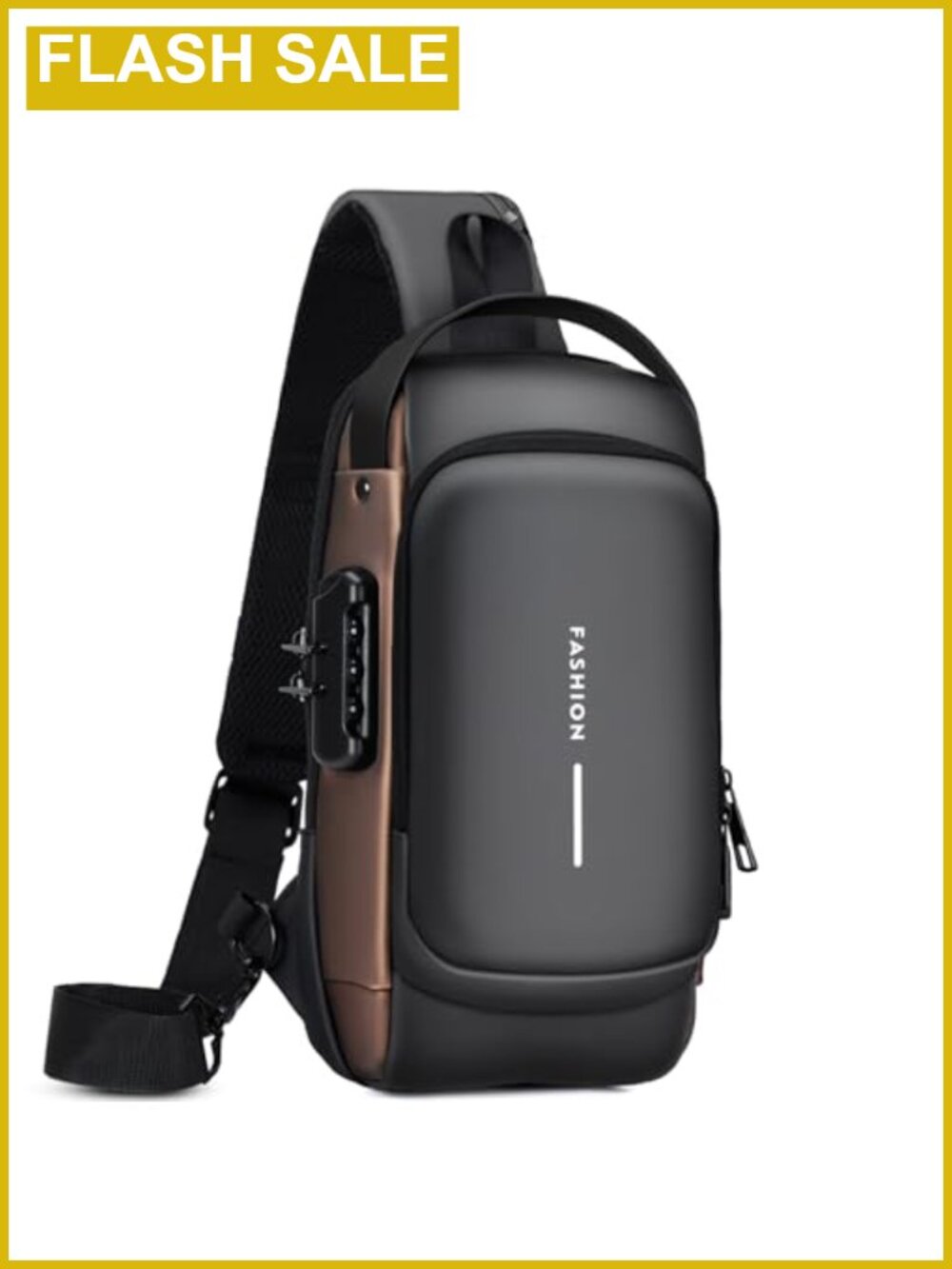 Men's Anti-theft Crossbody Sling Backpack PU Leather Shoulder Chest Bag